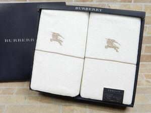 未使用品! BURBERRY/バーバリー 綿/コットン100％ タオルシーツ 2枚組 140×240cm 【6625y1】