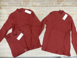 未使用品!! UNIQLO/ユニクロ WOMAN リブ ハイネックT 長袖 セーター / レディース XLサイズ 3点セット 【6050y1】