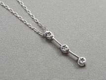 1円〜! STAR JEWELRY/スタージュエリー Pt950/プラチナ 3連 ダイヤモンド/0.15ct ペンダント ネックレス/アクセサリー 【6526y1】_画像6