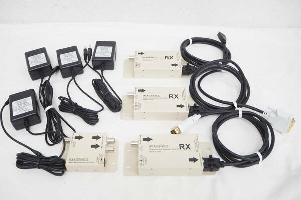 IMAGENICS★4点セット【 DCE-ID12 / DCE-H1RX 】HDMI(DVI)信号同軸延長器・受信器 分配器 アダプター付き 付属品あり イメージニクス