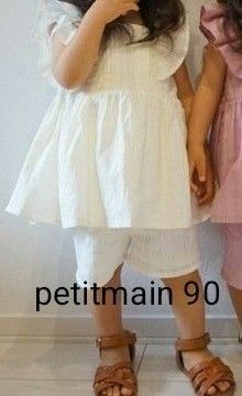 petitmain 　プティマイン　肩フリル　チュニック　ショートパンツ　セットアップ　90㎝