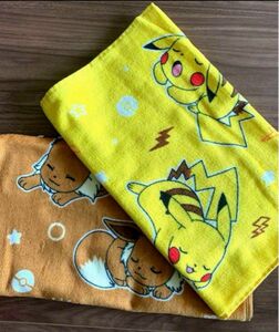 ポケモン　フェイスタオル　ピカチュウ　イーブイ　新品未使用　綿100％