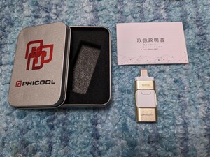 0603u0550　PHICOOL USBメモリ 128GB 3IN1 USB3.0＆Type-C & Lightning