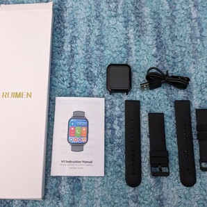 0603u1412 Smart Watch 歩数計 腕時計 着信＆メッセージ通知 睡眠管理 200+種文字盤 RUIMEN H1の画像1