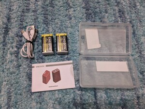 0603u2747　ENEGON 1000mAh 9V 充電式 リチウム 電池 Typec 充電ケーブル付