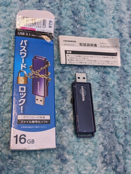 0603u2914　アイ・オー・データ USB 3.1 Gen 1(USB 3.0)対応 セキュリティUSBメモリー 16GB 日本メーカー EU3-PW/16GR