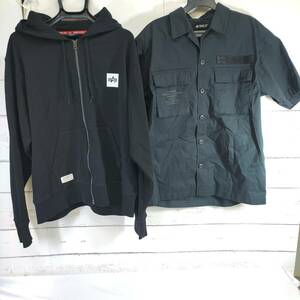 AVIREX アヴィレックス 半袖シャツ Mサイズ 黒 ミリタリー US NAVY / ALPHA INDUSTRIES アルファインダストリーズ パーカー L ブラック