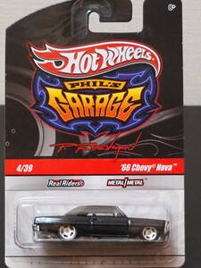 HOT WHeeLs 66 CHEVY NOVA PHIL‘Ｓ GARAGE シェビー ノバ ミニカーPhil Riehlman フィルリールマンMETAL/METAL RealRiders ホットウィール