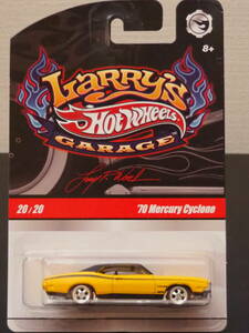 HOT WHeeLs 70 MERCURY CYCLONE 黄 LARRY WOOD GARAGE ラリーウッド MUSCLE CAR HOT ROD METAL METAL RealRiders ホットウィール