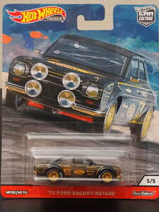 HOT WHeeLs FORD 70 ESCORT RS 1600 LIMITED EDITION 黒 フォード エスコートミニカー RealRiders ラリーカー レース仕様 ホットウィール