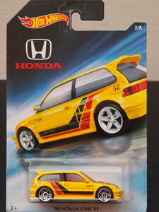 HOT WHeeLs HONDA CIVIC EF 90 黄 ホンダ シビック ミニカー ドリフト 仕様 LIMITED EDITION 限定 HONDA × ホットウィール コラボ