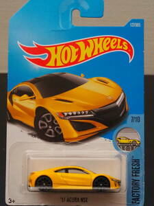 HOT WHeeLs HONDA ACURA NSX 17 黄 ホンダ ミニカー スーパーカー ハイブリッド SPORT HYBRID SH-AWD CUSTOM ホットウィール