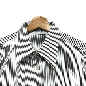 Yves Saint Laurent rive gauche stripe shirt イヴ・サンローラン リヴゴーシュ ストライプシャツ 白 グレー イタリア製 16 1/2の画像3