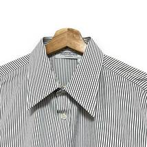 Yves Saint Laurent rive gauche stripe shirt イヴ・サンローラン　リヴゴーシュ ストライプシャツ 白 グレー イタリア製 16 1/2_画像3