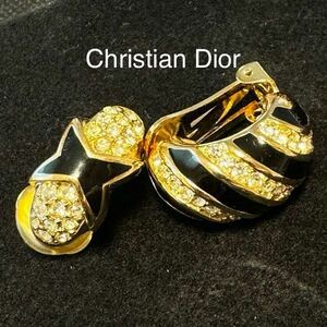 ヴィンテージ アクセサリー　イヤリング　アシンメトリー　ゴールド　クリスチャンディオール ChristianDior Dior クリップ式 ブランド