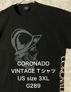 【レア】US古着 3XLsize ビッグサイズVINTAGEブラックTシャツ CORONADO ビッグプリント オーバーサイズ