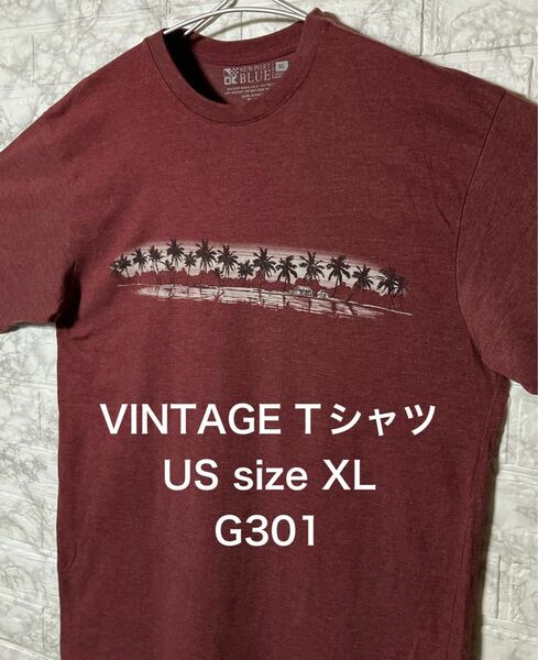 【レア】US古着 ビッグサイズ XLsize VINTAGE プリントTシャツ ボルドー オーバーサイズ 