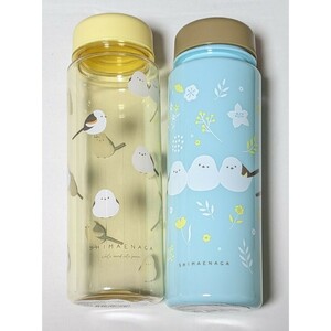 新品シマエナガ ウォーターボトル 500ml 細い水筒 スリム 携帯マグ ポット お弁当ランチ しまえなが 濱文様 鳥柄グッズ 文鳥インコ 食器