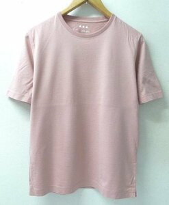 ◆three Dots スリードッツ クルーネック 良質 ベーシック Tシャツ ピンク系 サイズ36 美