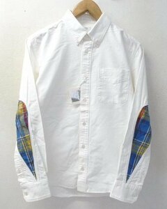 ◆visvim ビズビム 名作 タグショッパー付 ALBACORE SHIRT L/S 　エルボーパッチ オックスフォード ボタンダウン 長袖シャツ VS0001541