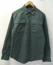 ◆国内正規　G-STAR RAW G スター 春物 FIELD SHIRT L/S ミリタリー ダブルフラップ ポケット付き シャツ カーキ サイズL 美_画像1