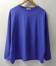 ◆BEAMS LIGHTS 22aw ビームス 美 ギザコットン ニュースプレンダーツイスト ロング Tシャツ カットソー ブルー サイズM_画像1