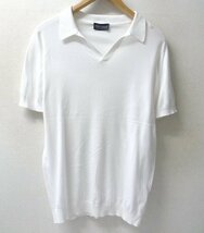 ◆国内正規 JOHN SMEDLEY ジョンスメドレー スキッパー ニット ポロシャツ 白 サイズS BEAMS購入_画像1