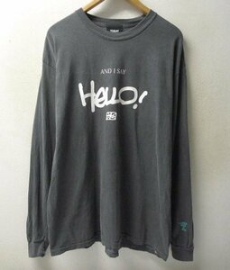 ◆TODAY EDITION トゥデイエディション XL メッセージプリント ロンT 長袖 Tシャツ グレー系 サイズXL