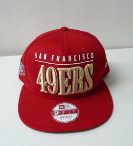 ◆NEW ERA ニューエラ 49ERS サンフランシスコ 刺繍ロゴ　赤 キャップ サイズM/L 美　調整可能