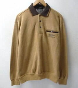 *CLAUDIO VALENTINOklau Dio Valentino knitted long sleeve polo-shirt tea size L Vintage 