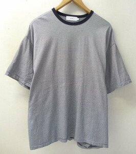 ◆Graphpaper グラフペーパー 23ss Narrow Border S/S Tee(GU231-70321B マイクロ ボーダー オーバーサイズ Tシャツ 黒白 サイズ2 美