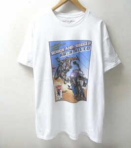 ◆ROUGH AND RUGGED ラフアンドラゲッド XL アメコミ プリント Tシャツ 白 サイズXL 美 HWZNBROSS ハウゼンブロス HWZN.MFG.CO