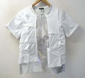 ◆COMME des GARCONS HOMME PLUS コムデギャルソンオムプリュス ドッキング 切替　シルバー Tシャツ PG-T0D6 AD2020 サイズS