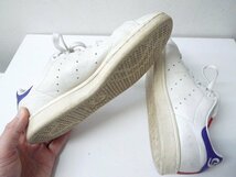 ◆adidas アディダス STANSMITH EG8356 スタンスミス レザー スニーカー 白×青 サイズ5.5 ホワイト系_画像6