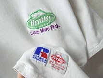 ◆RUSSEL ラッセル × Berkley バークレー ロゴ刺繍 ワッペン Tシャツ 白 サイズL バス釣り ブラックバス_画像2