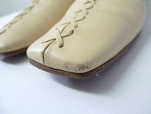 ◆JIL SANDER ジルサンダー アンクレット バレエシューズ バレリーナ　レザー サイズ　39 クリーム系_画像4