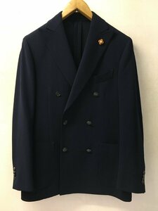 ◆国内正規 LARDINI ラルディーニ 春夏　美品 ダブルブレスト ジャケット ネイビー サイズ46 美品　紋章ボタン