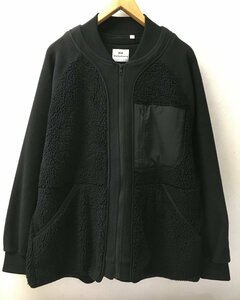 ◆UNIQLO × white mountaineering XL ユニクロ ホワイトマウンテニアリング フリース ジップ ジャケット 黒　サイズXL