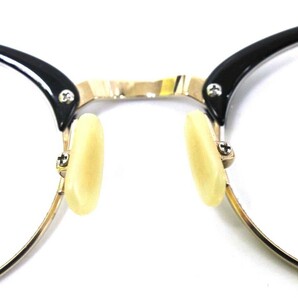 金子眼鏡 VINTAGE メガネ ブラック 無地 コンビフレーム ハーフリム（ナイロール） ブロー ヴィンテージ ITKPBU9GP1CIの画像4