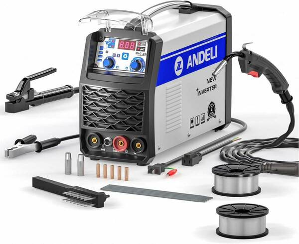 ANDELI 半自動溶接機 120AノンガスMIG/アーク溶接/lift TIG 100V/200V兼用 インバーター直流溶接機 MIG溶接 半自動 日本語取説書 MIG-250ME