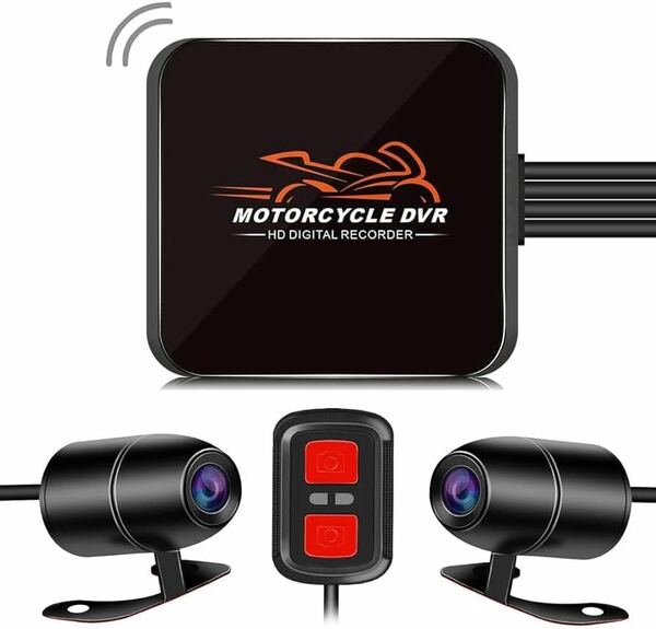 バイク用ドライブレコーダー 前後防水カメラ IP67 自転車 バイク ドラレコ 1080P 200万画素 WIFI機能 APP対応 携帯連携 煽り運転対策