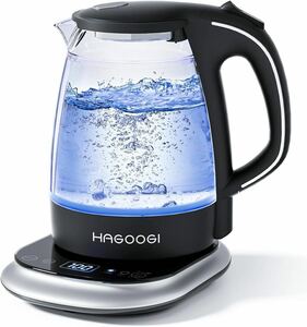 ハゴオギ (HAGOOGI) 電気ケトル 温度調節 ガラス 1.0L ケトル 電気 LEDライト付き 8段温度調節/24時間の保温機能