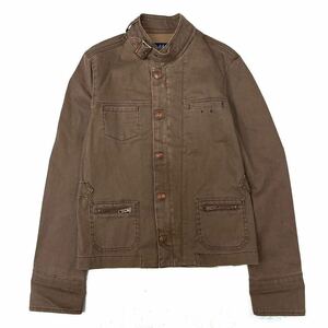 Earl Jean アールジーン Y2K ジップブルゾン ライダースジャケット コットン97% ストレッチ メンズ Sサイズ 00s 国内正規品