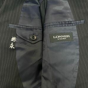 LONNER ロンナー 上下セット セットアップスーツ 紳士服 ストレッチ ストライプ ビジネス ウール シングル発表会 AB5ゆったりサイズ 日本製の画像9