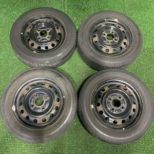 AE943-403 バリ溝 ブリヂストンNEXTRY 155/65R13 サマータイヤ 【4本】スチール 13x4.00B +46 PCD100 4穴 ライフ ルークス ekワゴン 等