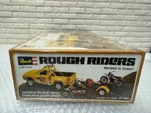 三200☆【未開封】Revell レベル 1/25 ROUGH RIDERS DATSUN PICKUP WITH TRAILER&2BIKE トレーラー バイク シュリンク付き 希少品 当時物☆_画像5