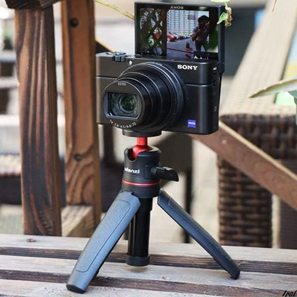 カメラ三脚スタンド 3way 持ち運び便利 携帯式 撮影安定 3段伸縮 ラバーグリップ 自由雲台 軽量