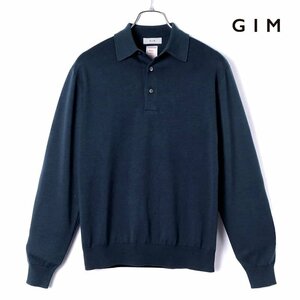 ◆【GIM(ジム)/春夏/シーアイランドコットン18G長袖ニットポロシャツ】[gim2380026-M]