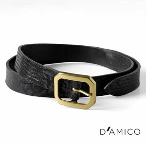 ◆【D’AMICO(ダミーコ)/リザード型押しカーフレザーベルト(ACU2847)】[adm2380041-90]