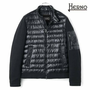 ◆【HERNO(ヘルノ)/ナイロン×スウェットハイブリッドボンバージャケット(PI000997U)】[hrn2450091-54]